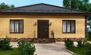 Проекты одноэтажных домов из кирпича | Строй-Крп - Кропоткин от 3685 рублей