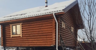 Баня из оцилиндрованного бревна под ключ в Кропоткине - от 136838 рублей